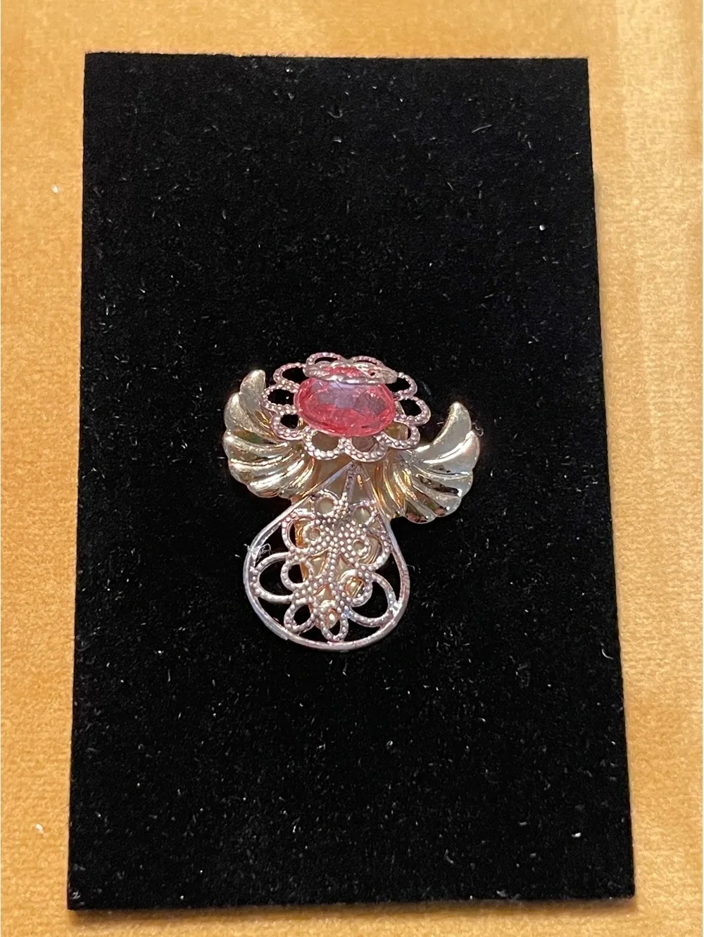 Second Earth October Birthstone Guardian Angel Pin